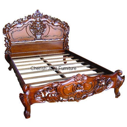 Code: BE 003-M Name: Bed Rococco Size: Small W=140 x D=200 x H=147 Medium W=160 x D=200 X H=147 Large W=200 x D=200 X H=147 Wood: Solid Mahogany wood. All will be delivered knock down.﻿